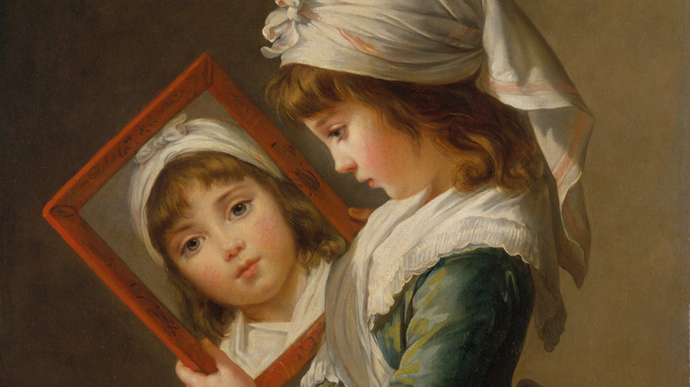 "Julie Le Brun Looking in a Mirror"