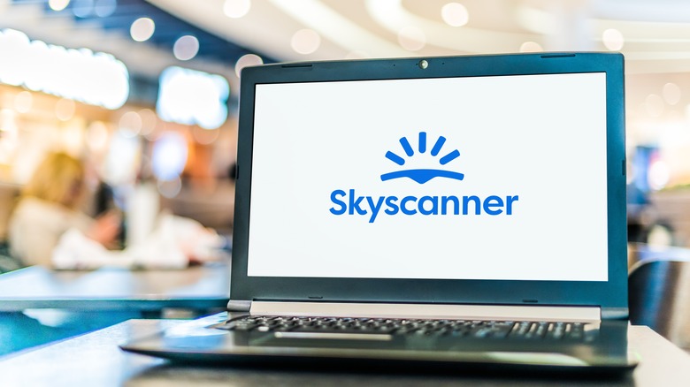 Skyscanner logo on computer