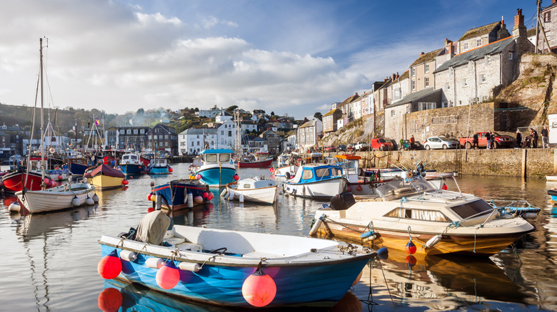 Fishing boats Mevagissey harbor U.K.