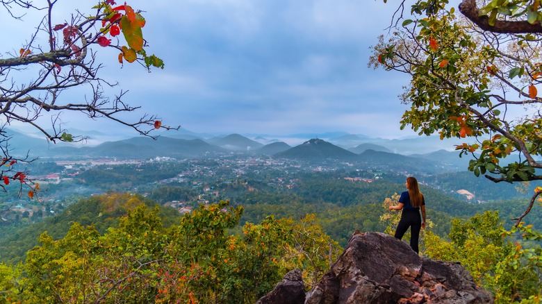 Hiker overlooking Mae Hong Son