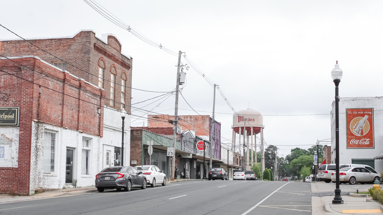 red brick buildings along main street