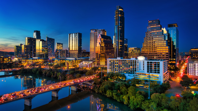 Downtown Austin at night