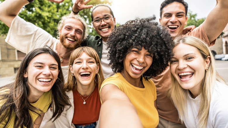 Smiling group of friends