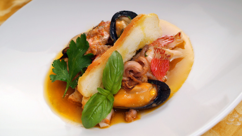 Traditional Livornese cacciucco fish stew