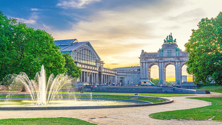 The fountains at Cinquantenaire Park