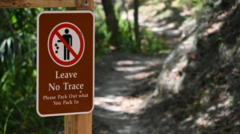 a leave no trace sign