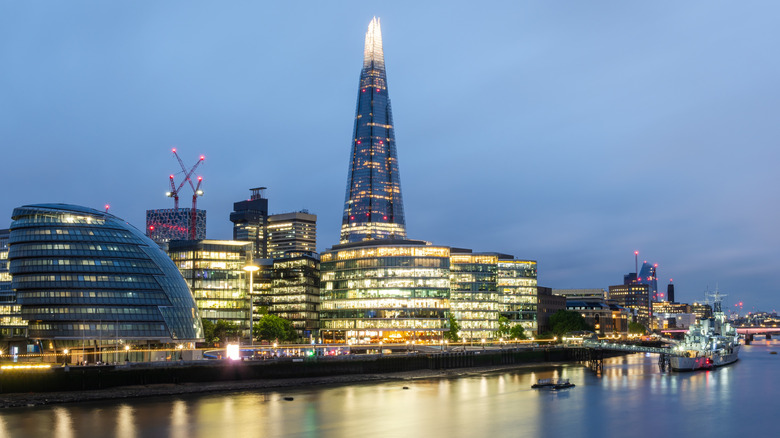 view of Shangri-La The Shard on London's Thames River