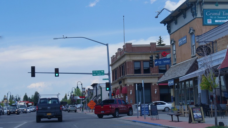 buildings and street in Driggs, Idaho