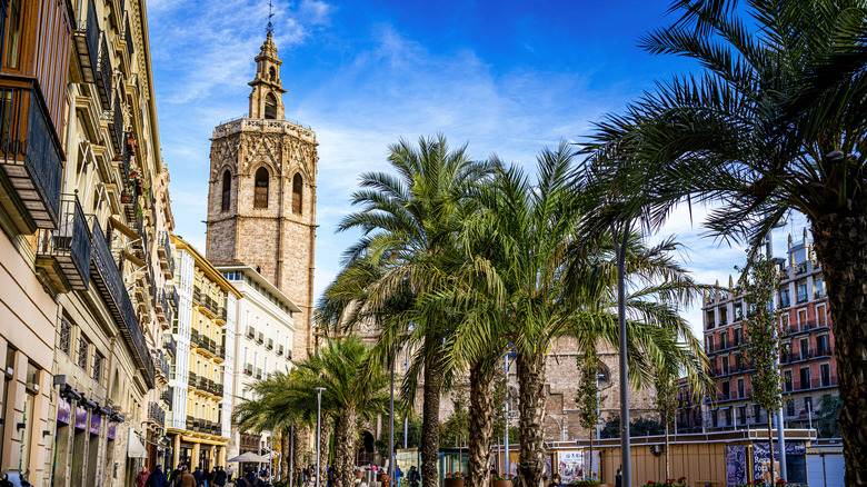 bell tower view in Valencia Spain