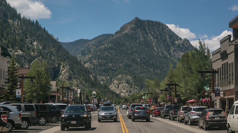 Main street in a Colorado mountain town