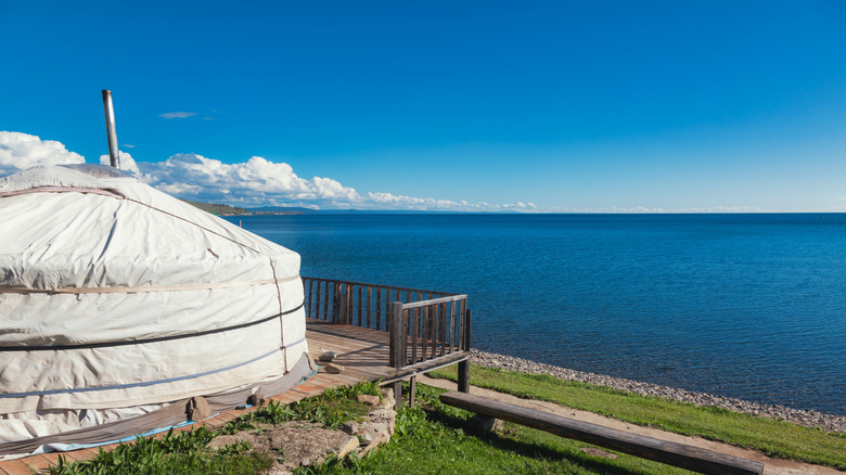 A traditional Mongolian yurt by Khovsgol Lake