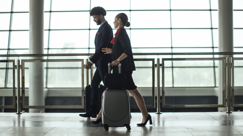 Flight attendants at airport