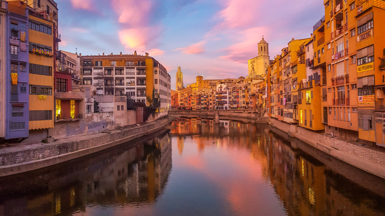 Girona river at sunset