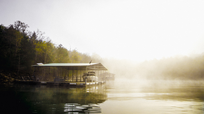 early morning mist table rock lake ozarks