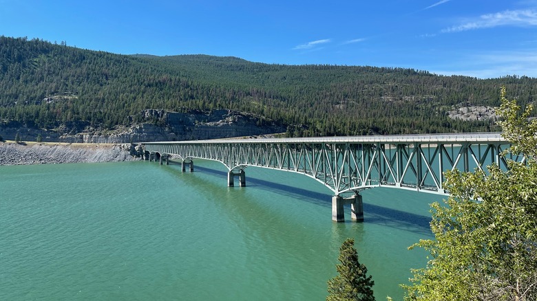 The majestic Koocanusa Bridge over Lake Koocanusa