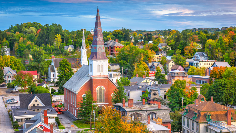 Churches and houses in Montpelier, Vermont