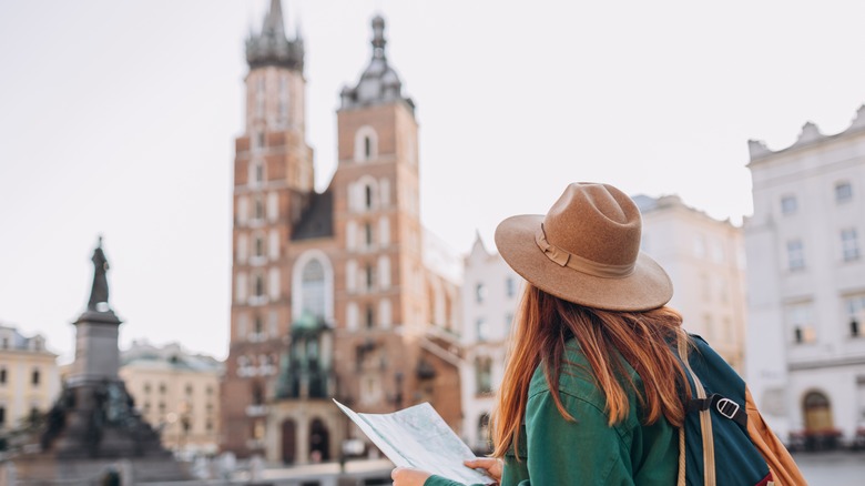 woman exploring Europe