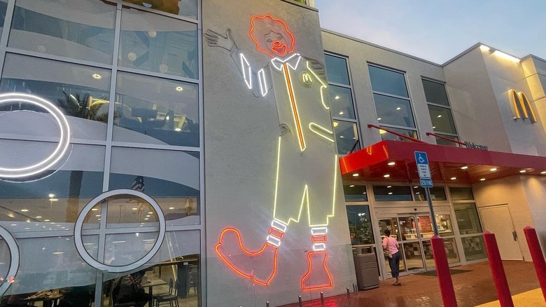 Ronald McDonald neon sign at Epic McD Orlando