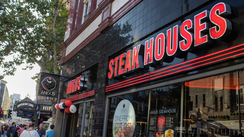 Exterior of an Angus Steakhouse restaurant in London