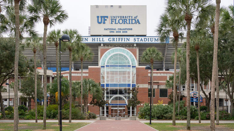 University Florida football stadium palm trees