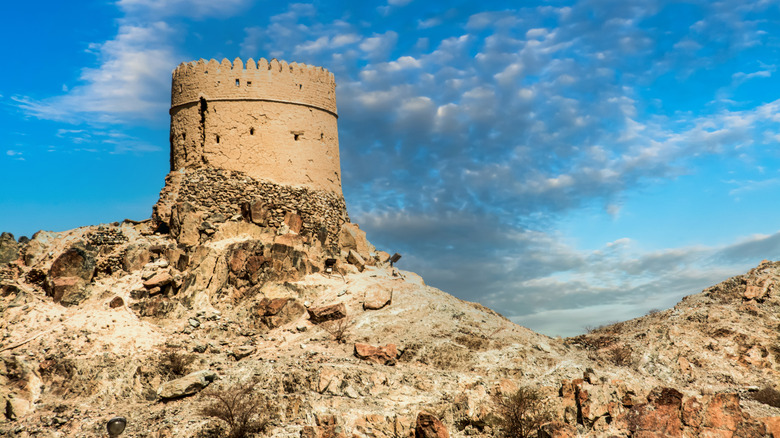 A historic castle in the desert around Hatta