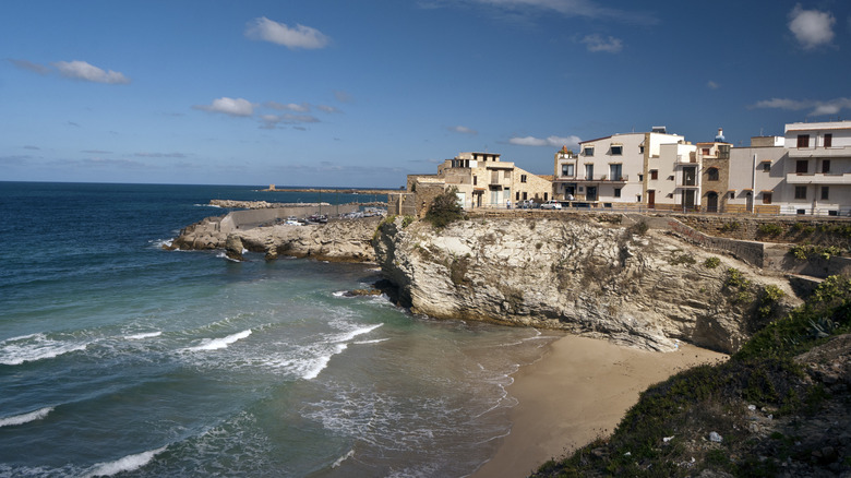 Cliffside view of Terrasini in Sicily