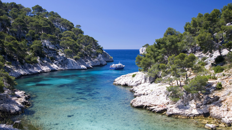 limestone cliffs aquamarine sea