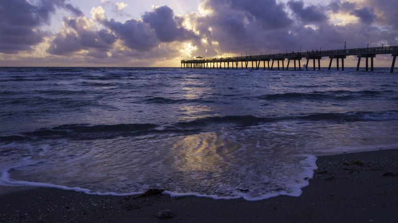 Ocean pier at sunset