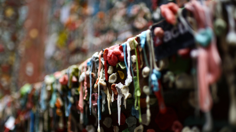 Part of The Gum Wall in Post Alley, Pike Place Market, Seattle