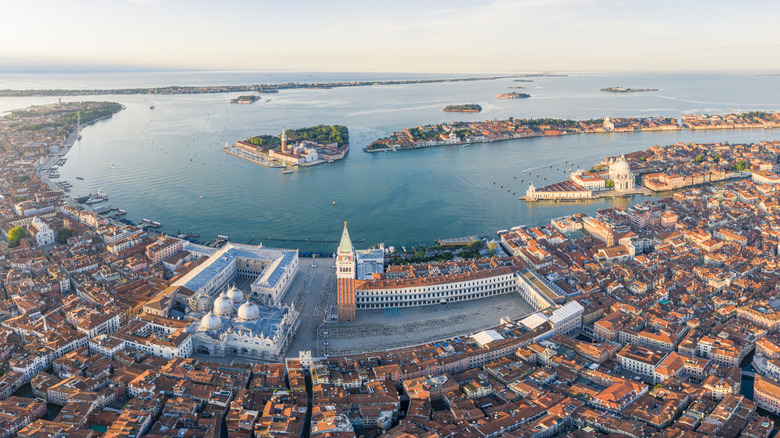 Aerial view of Venice and islands