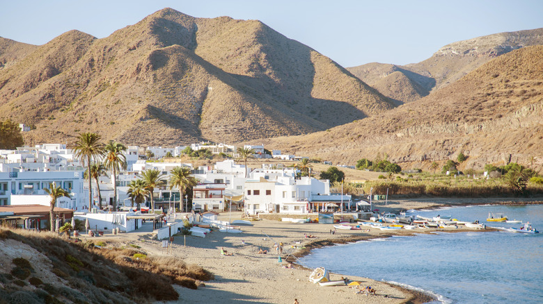 View of Cabo de Gata, Almería, in Spain with the Mediterranean sea