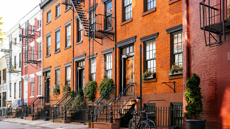 Brownstones on a New York street