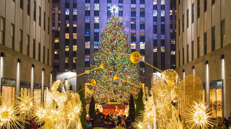 Rockefeller Center decorated for Christmas