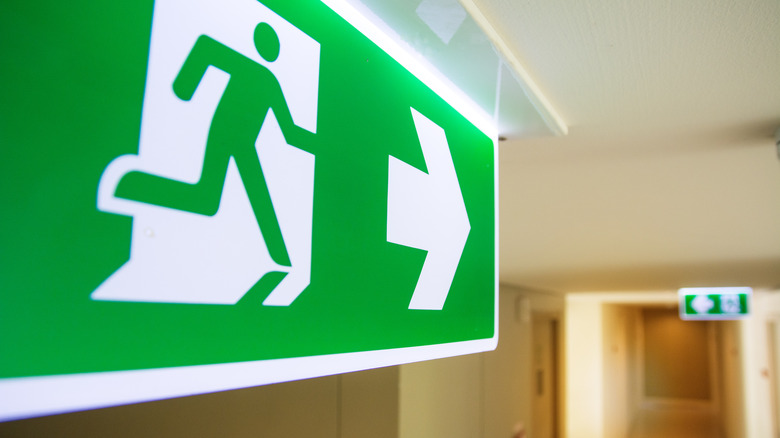 hotel emergency exit signs