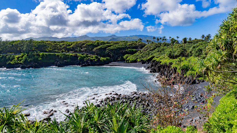 Blue skies over Hawaii's Wai'ānapanapa State Park