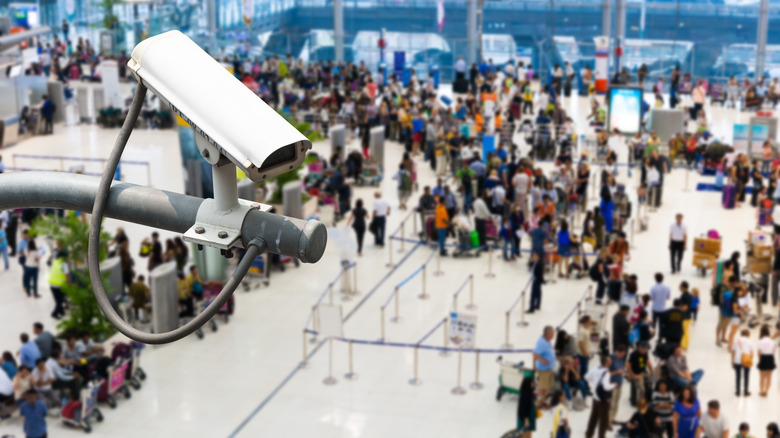 CCTV camera on security line