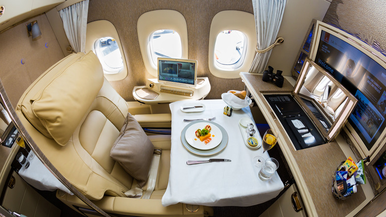 First class suite on Emirates