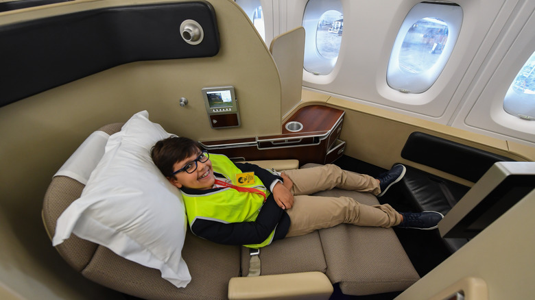 First class seat on Qantas