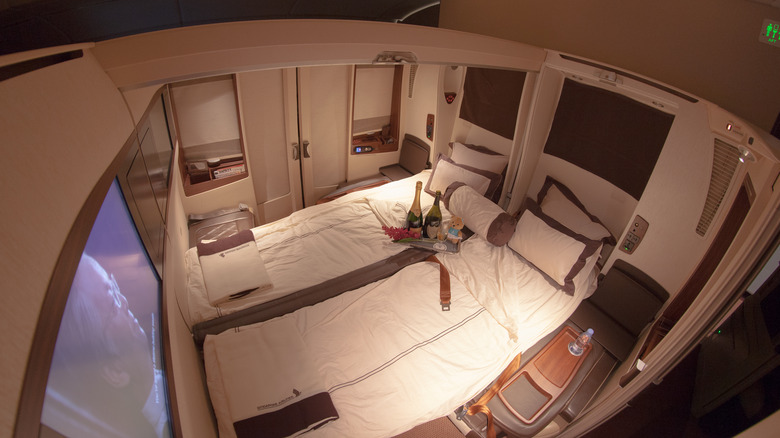 Beds in airplane suite