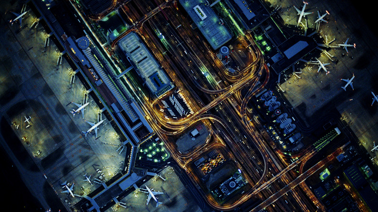 Tokyo Haneda from above at night