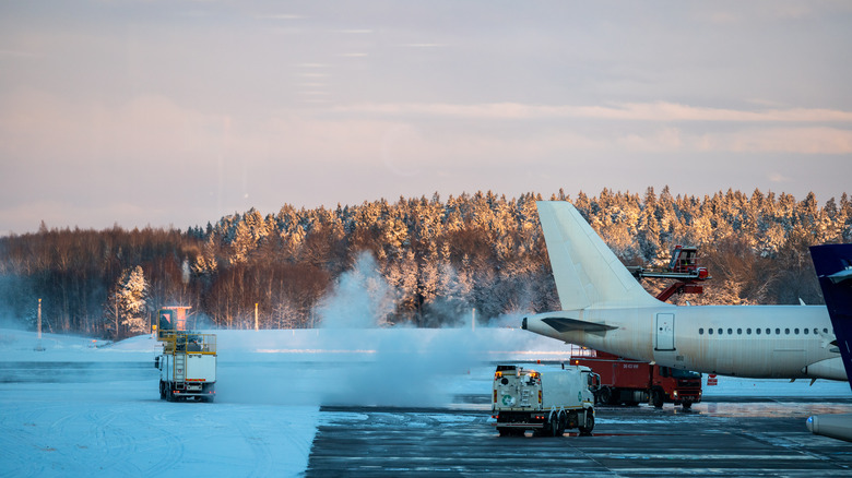 snowy background at Stockholm Arlanda