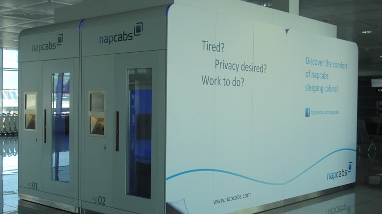 Two Napcabs at airport terminal