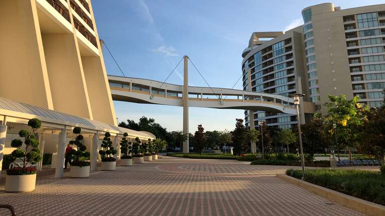 the walk-way between Disney's Contemporary Resort buildings