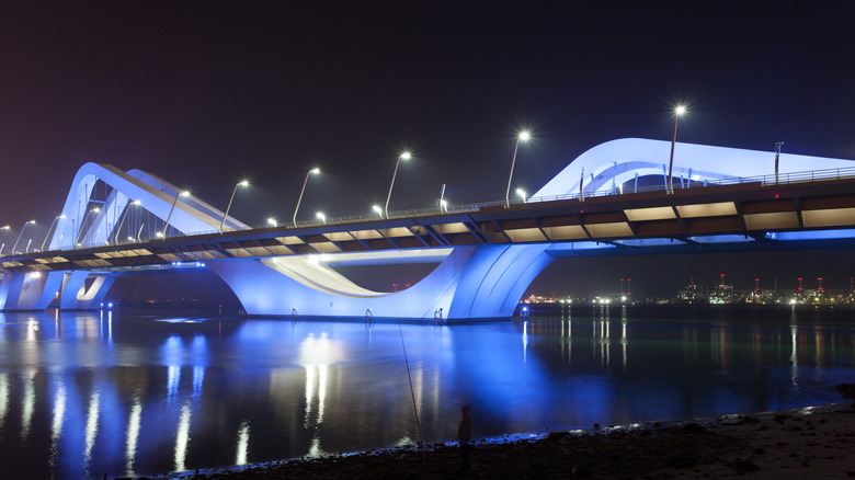 Sheikh Zayed Bridge at night