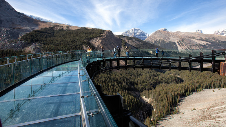 mountains behind The Glacier Skywalk