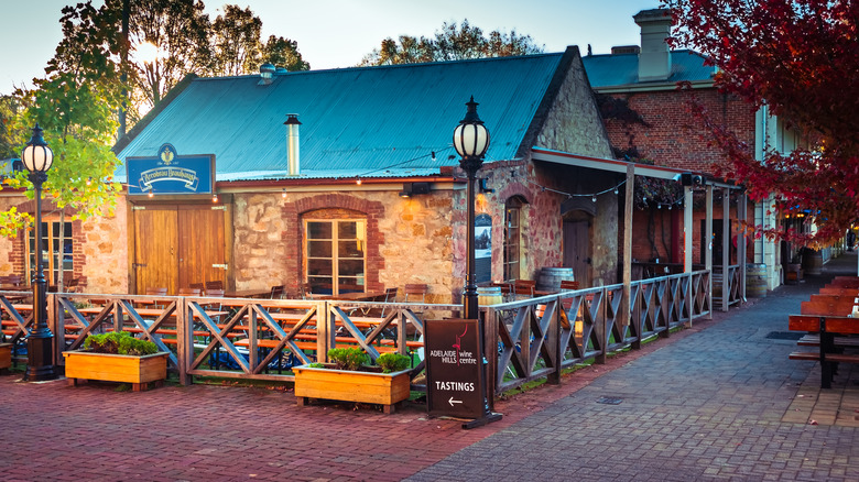 Adelaide Hills Wine Centre sign in Hahndorf 