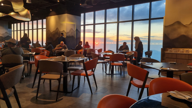 Guests eat in a Wyndham dining area