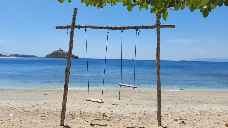 a simple beach swing on Lombok