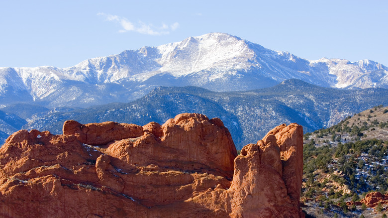 Pike's Peak seen from Garden of the Gods