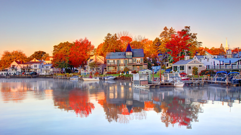 Homes sitting lakeside in Wolfeboro, NH